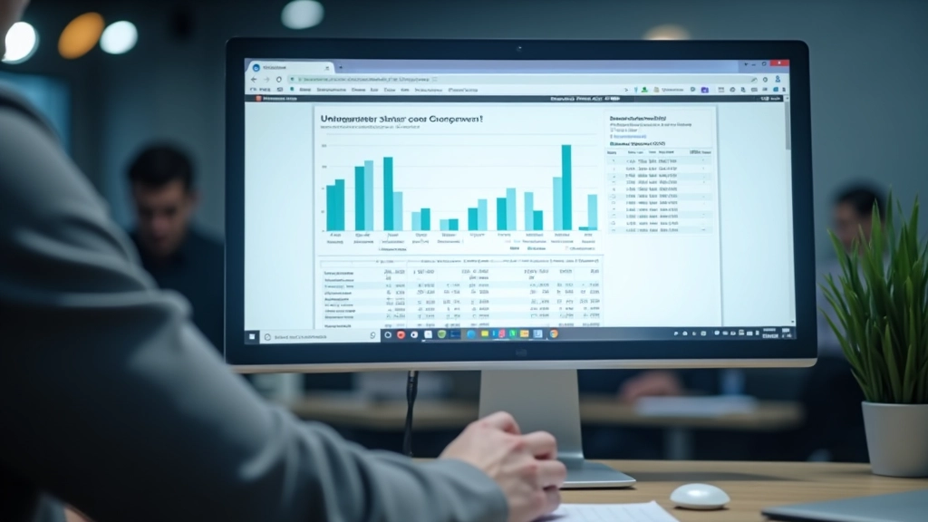 Počítačový monitor s tabulkou statistik nezaměstnanosti a grafem trendu